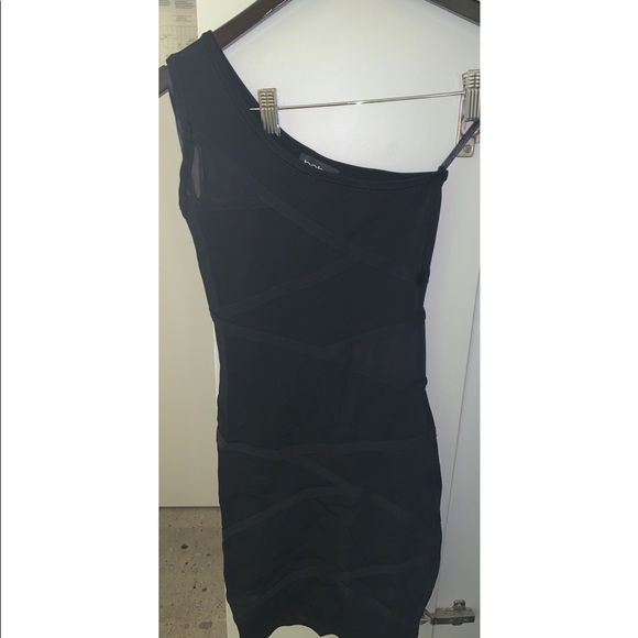 Brand New Bebe Bandage Black one shoulder dress - Picture 2 of 4